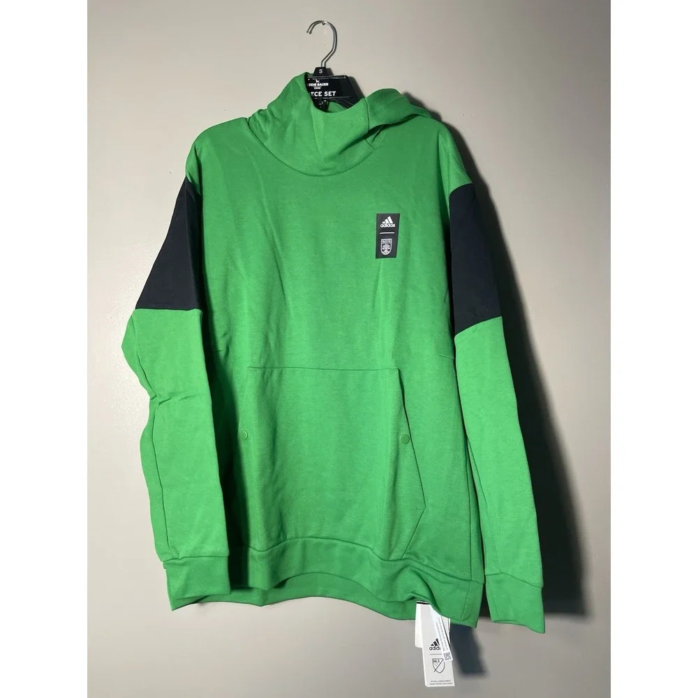 Adidas Austin Football Club Men's Player Travel Pullover Hoodie Green 3XL NWT